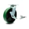 Service Caster 8 Inch Green Poly on Cast Iron Caster with Roller Bearing and Brake/Swivel Lock SCC-30CS820-PUR-GB-TLB-BSL - alternate 1